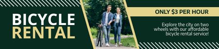 Szablon projektu Oferta usług wynajmu rowerów na Green Ebay Store Billboard
