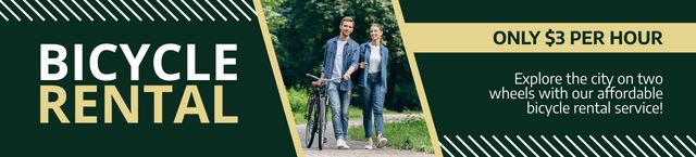 Cycling Rental Services Offer on Green Ebay Store Billboard Modelo de Design