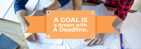 Ontwerpsjabloon van Tumblr van Motivational Quote About Goal With Blueprints
