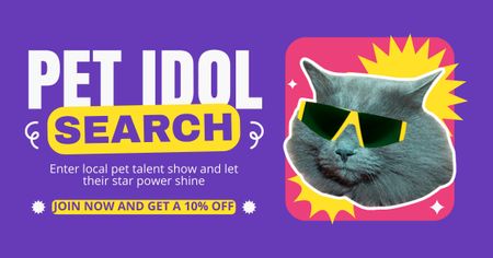 Ανακοίνωση τοπικής έκθεσης γάτας Facebook AD Πρότυπο σχεδίασης