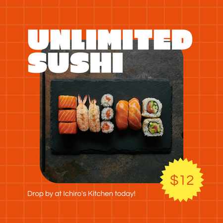 Japanese Sushi Set Instagram Design Template