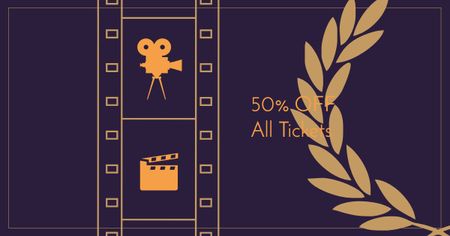Cinema Festival Admission Sale Offer With Discounts Facebook AD Design Template