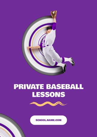 Customized Baseball Training Ad Postcard A6 Vertical Design Template