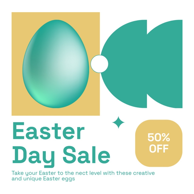 Easter Day Sale Ad with Offer of Discount Instagram Design Template