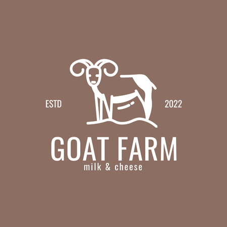 Emblem of Goat Farm Logo 1080x1080pxデザインテンプレート