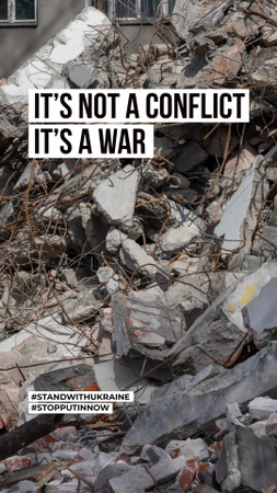 Plantilla de diseño de en ucrania no es un conflicto, es una guerra Instagram Story 