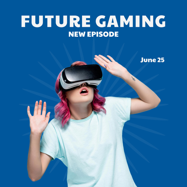 VR Podcast about Future Gaming Podcast Cover Design Template