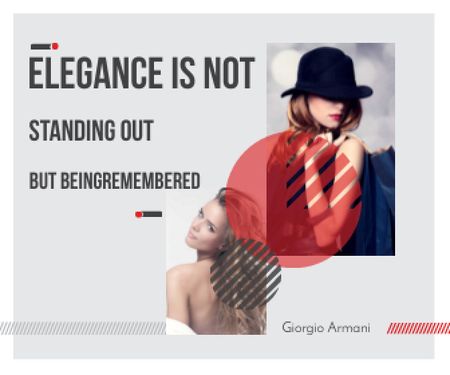 Citation about Elegance being remembered Large Rectangle Design Template