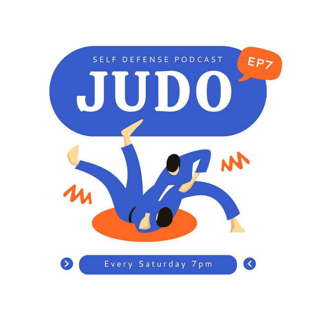 Discussion Of Judo Self Defense Podcast Coverデザインテンプレート
