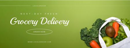 Grocery Delivery Offer Facebook cover Design Template