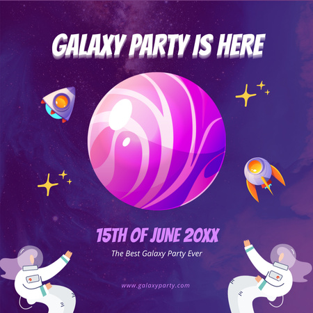 Galaxy Party Invitation Instagram Design Template