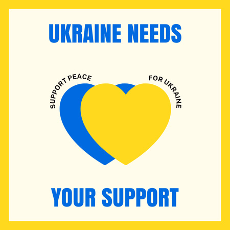 Hearts for Ukraine  Instagram Design Template