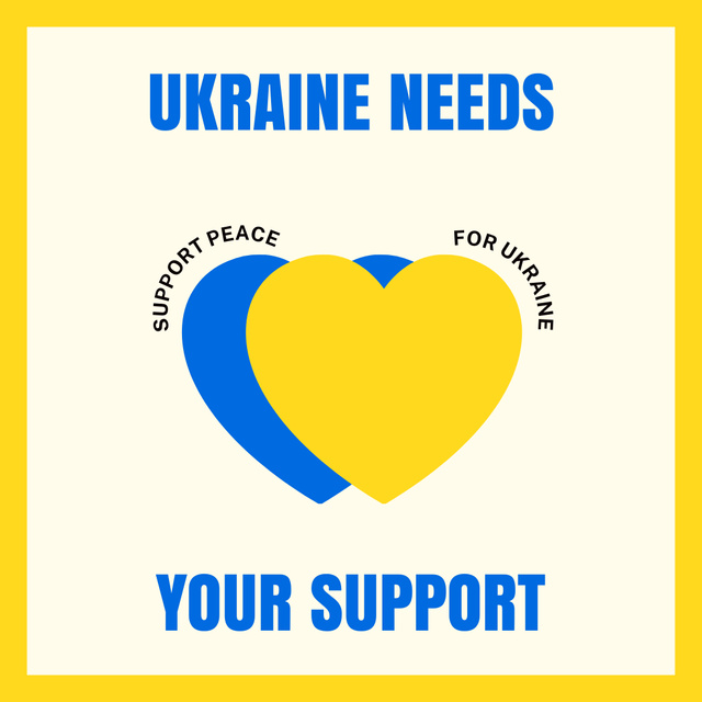 Hearts for Ukraine  Instagram Πρότυπο σχεδίασης