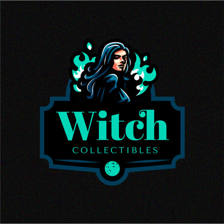 Emblem with Witch Logo Design Template