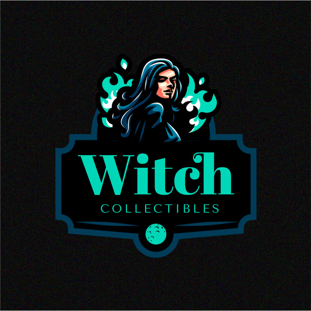 Emblem with Witch Logo Tasarım Şablonu