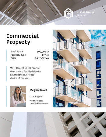 Commercial Property Services Agent Poster 8.5x11in Design Template