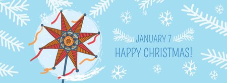 Happy Christmas with Festive Star Facebook cover Design Template