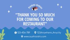 Sushi Restaurant Blue Illustrated Ad