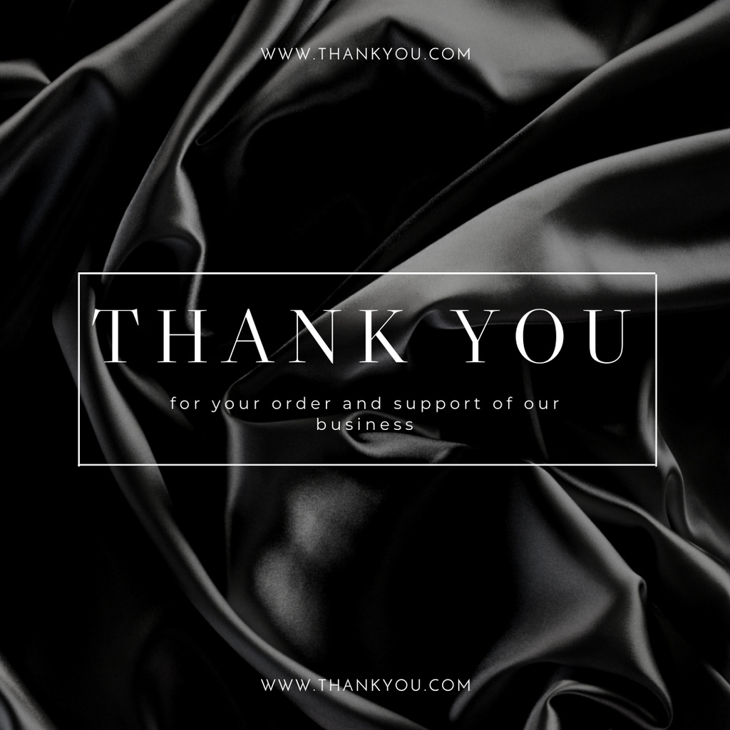 Thank You Message to Clients in Black Instagramデザインテンプレート