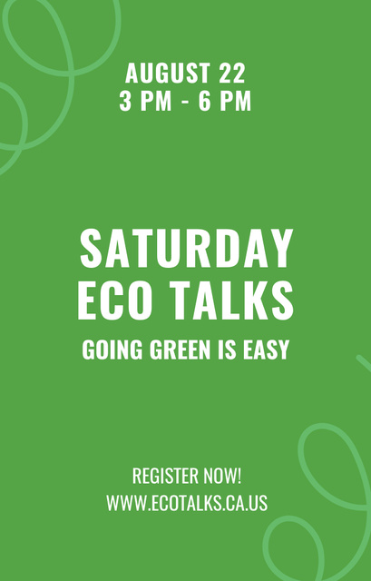 Ecological Event Announcement In Green Invitation 4.6x7.2in Πρότυπο σχεδίασης