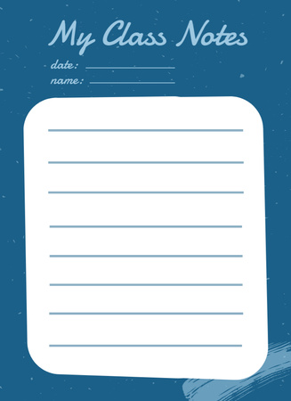 Class Planner in Blue Notepad 4x5.5in Design Template