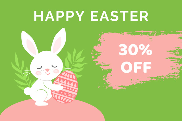 Template di design Easter Sales with Huge Discounts Flyer 4x6in Horizontal