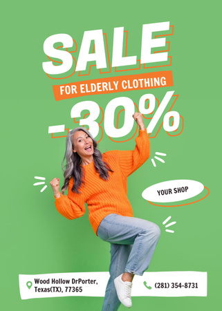 Platilla de diseño Sale of Elderly Clothing Flayer