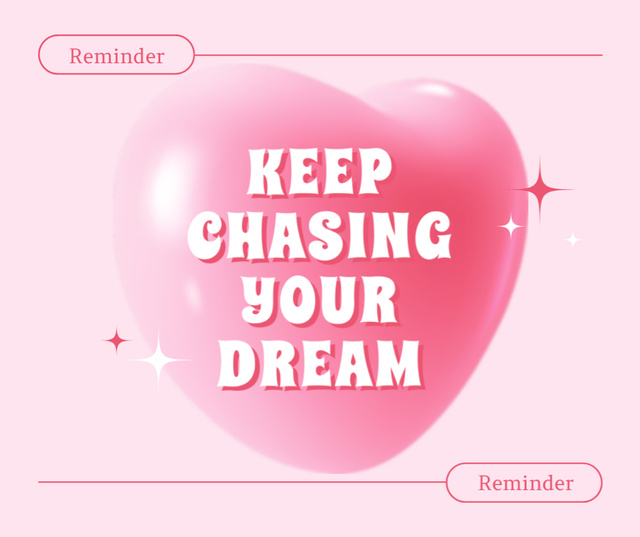 Ontwerpsjabloon van Facebook van Inspirational Quote about Chasing Dreams