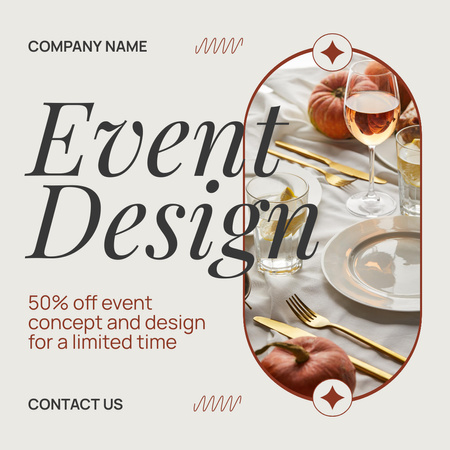 Plantilla de diseño de Servicios de diseño de eventos temáticos Instagram AD 
