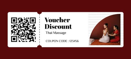 Thai Massage Discount Coupon 3.75x8.25in Design Template