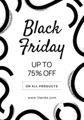 Black Friday Ad with Ribbons Pattern