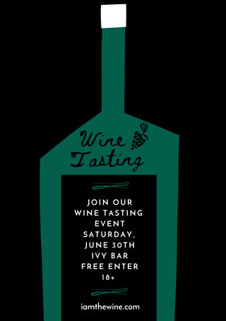 Wine Tasting Announcement Poster – шаблон для дизайна