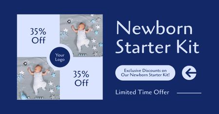 Newborn Starter Kit with Cute Baby Facebook AD Design Template
