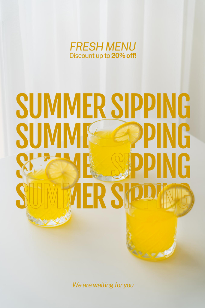 Ontwerpsjabloon van Pinterest van Citrus Summer Drinks