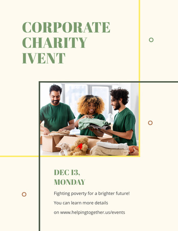 Corporate Charity Day Announcement Flyer 8.5x11in Design Template