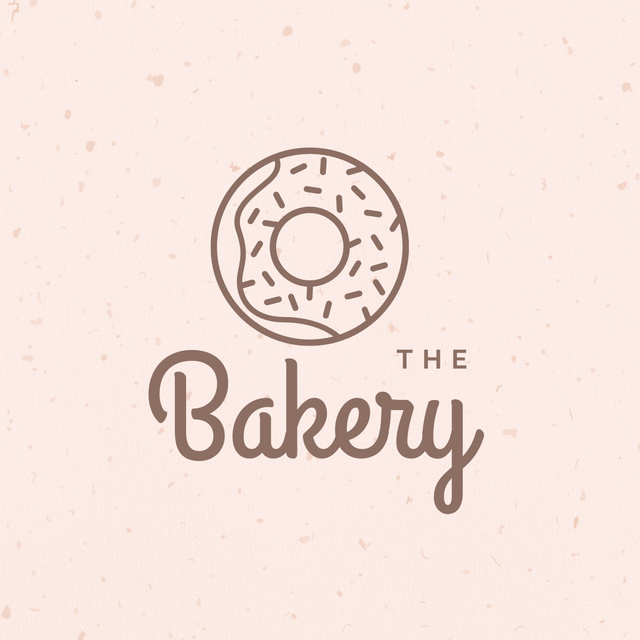 Ontwerpsjabloon van Logo 1080x1080px van Bakery Shop Emblem with Donut on Beige