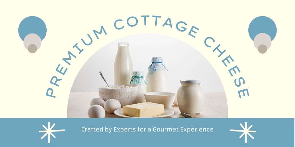 Ontwerpsjabloon van Twitter van Premium Coggate Cheese and Other Farm Products