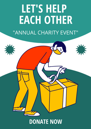 Ontwerpsjabloon van Poster A3 van Annual Charity Event Announcement