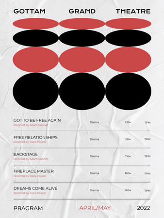 Анонс театрального шоу кольоровими кружечками Poster US – шаблон для дизайну