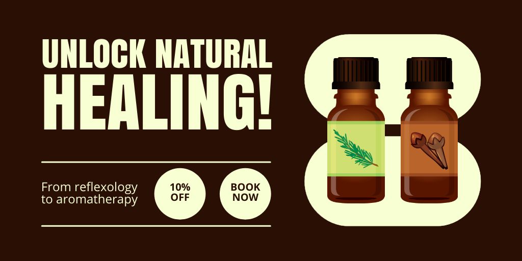 Plantilla de diseño de Natural Healing With Essential Oils At Discounted Rates Twitter 