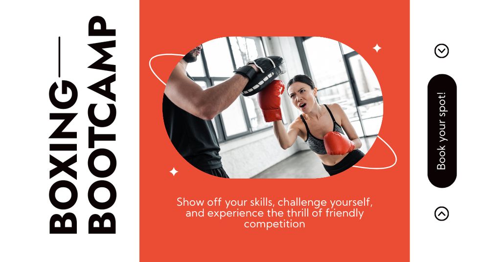 Announcement of Boxing Bootcamp Facebook AD Design Template