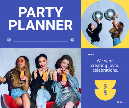Organization of Parties for Celebrations Facebook Design Template