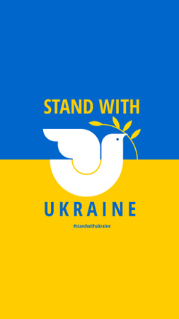 Pigeon with Phrase Stand with Ukraine Instagram Highlight Cover – шаблон для дизайну
