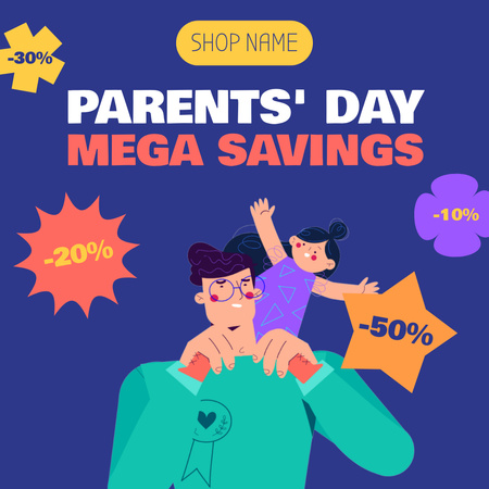 Parent's Day Mega Saving Sale Animated Post Design Template