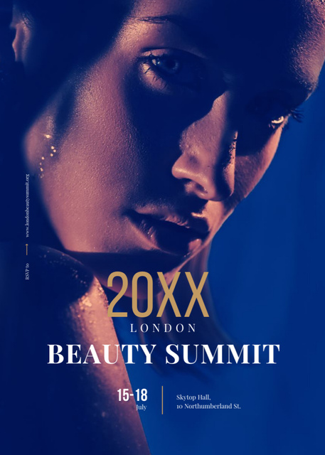 Ontwerpsjabloon van Invitation van Young Attractive Woman at Beauty Summit