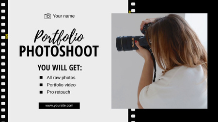 Ontwerpsjabloon van Full HD video van Professional Photoshoot For Portfolio With Retouch Offer