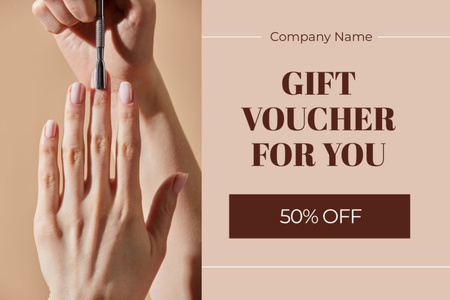 Discount on Nail Studio Services Gift Certificate Design Template