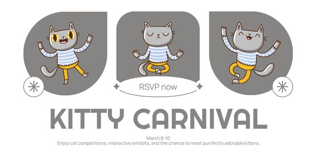 Cat Show Invitation Twitter Šablona návrhu