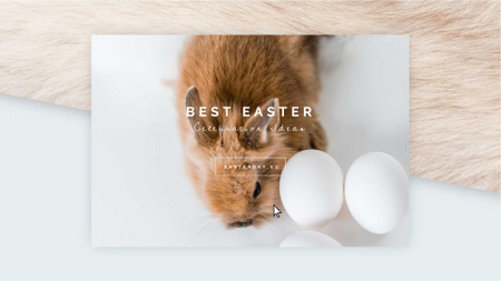 Designvorlage Cute Easter Bunny with Eggs für Full HD video