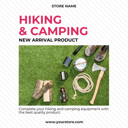 Ontwerpsjabloon van Instagram van New Equipment for Hiking and Camping